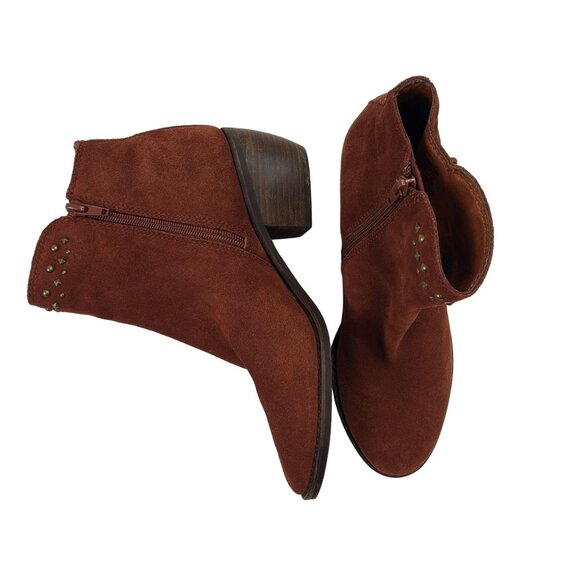 Lucky Brand Kaarina Suede Leather Ankle Boots Size 7.5 - Picture 3 of 10